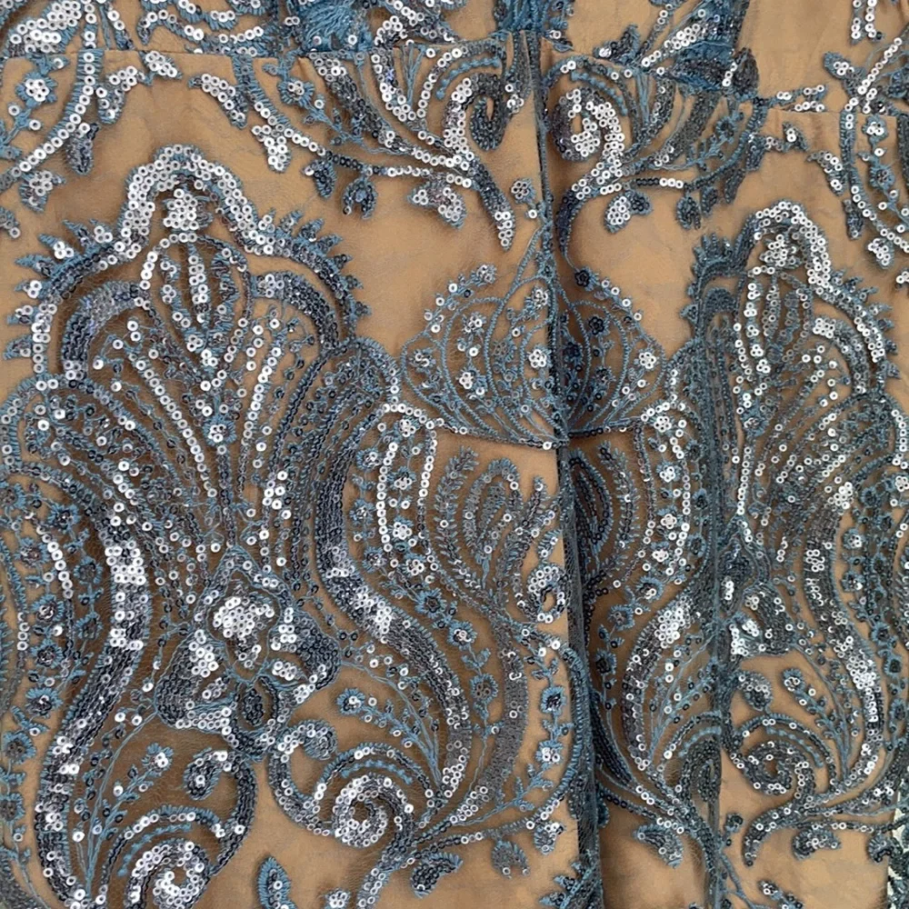 NWT Free People Sundown Blue Nude Sequin Mini Dress - Picture 8 of 12